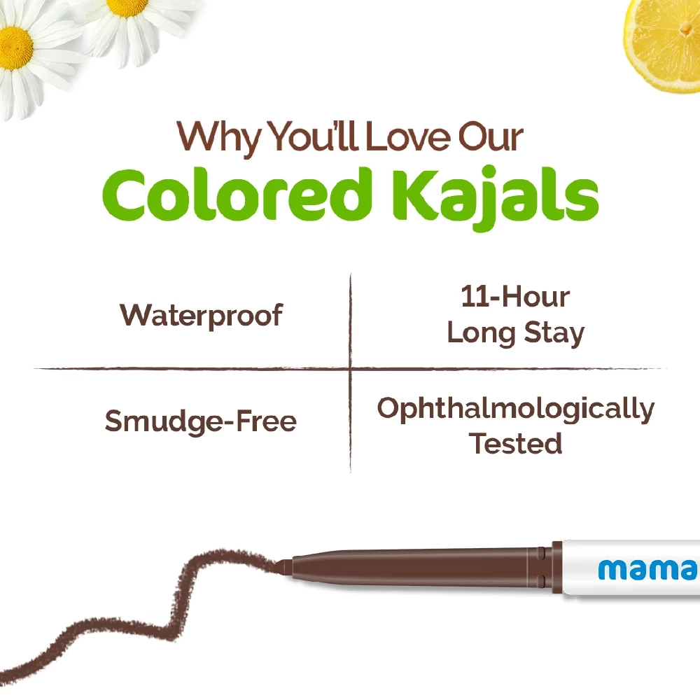 Long Stay Colored Kajal for 11-Hour Long Stay - Woody Brown - Image 3