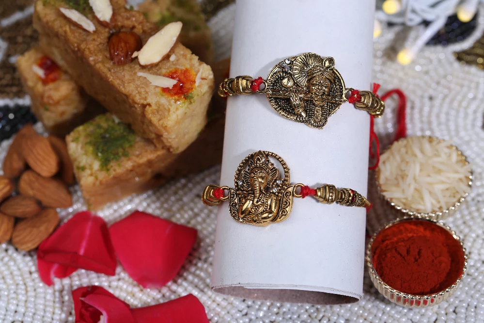 Lord Krishna and Lord Ganesha Rakhi - Image 1