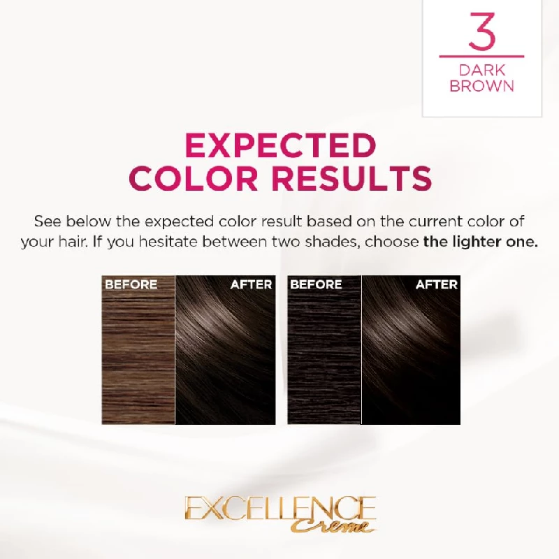 Loreal Paris Excellence Creme Hair Color 3 Dark Brown - Image 3