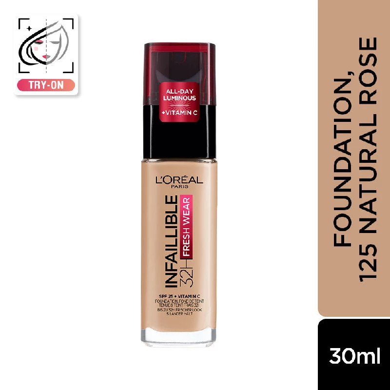 Loreal Paris Infallible 32H Fresh Wear Foundation - 125 Natural Beige Loreal Paris Infallible 32H Fresh Wear Foundation - 125 Natural Beige-Pack Size-30 ml