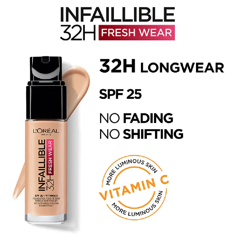 Loreal Paris Infallible 32H Fresh Wear Foundation - 125 Natural Beige - Image 4