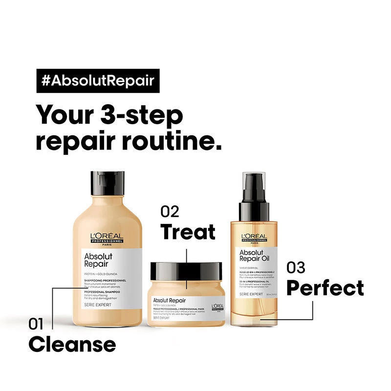 Loreal Professionnel Absolut Repair Shampoo, Hair Mask & Hair Serum - Image 9