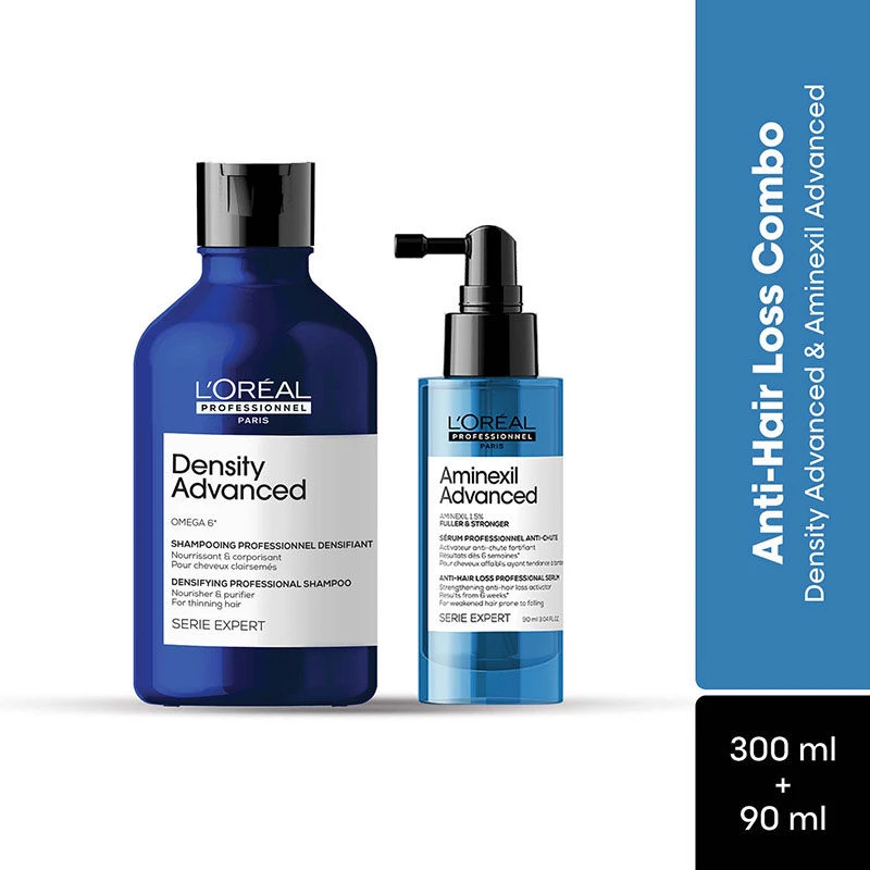 Loreal Professionnel Anti-Hair Loss Regime With Density Advanced Shampoo & Aminexil Advanced Loreal Professionnel Anti-Hair Loss Regime With Density Advanced Shampoo & Aminexil Advanced-Pack Size-390 ml