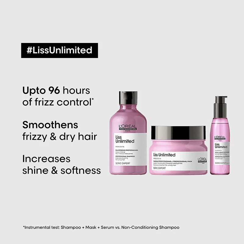 Loreal Professionnel Liss Unlimited Shampoo + Hair Mask + Hair Serum - Image 3