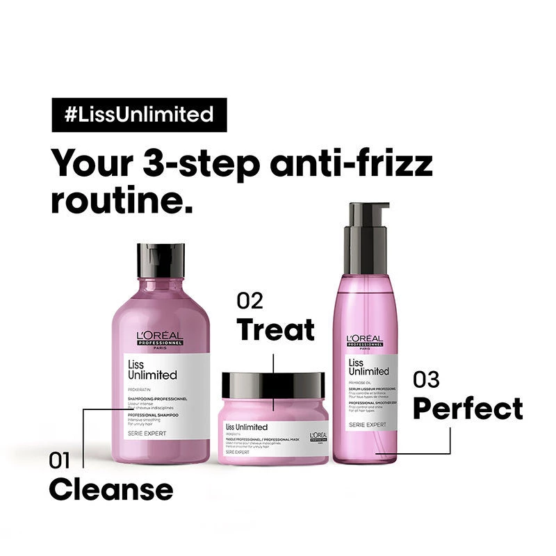 Loreal Professionnel Liss Unlimited Shampoo + Hair Mask + Hair Serum - Image 5
