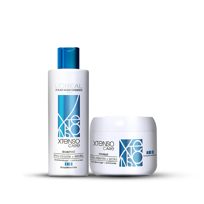 Loreal Professionnel Paris Xtenso Care Shampoo & Mask For Straightened Hair Loreal Professionnel Paris Xtenso Care Shampoo & Mask For Straightened Hair-Pack Size-446 ml