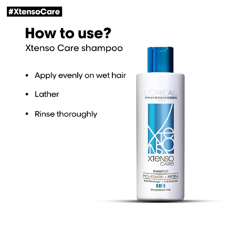 Loreal Professionnel Paris Xtenso Care Shampoo & Mask For Straightened Hair - Image 6