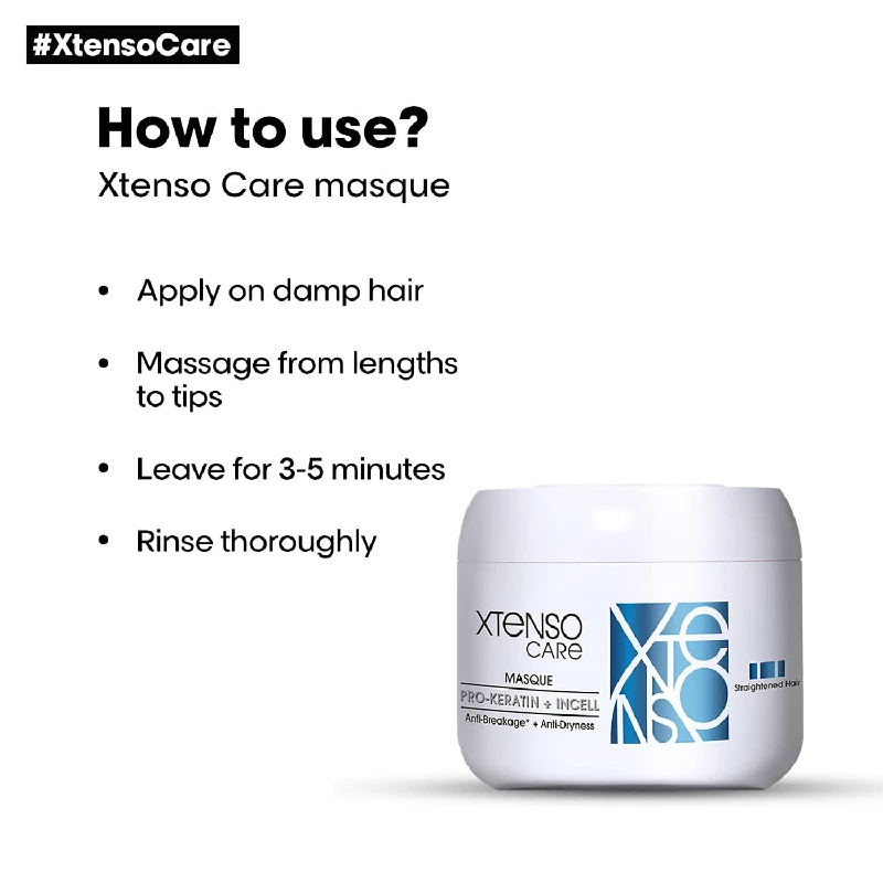 Loreal Professionnel Paris Xtenso Care Shampoo & Mask For Straightened Hair - Image 7