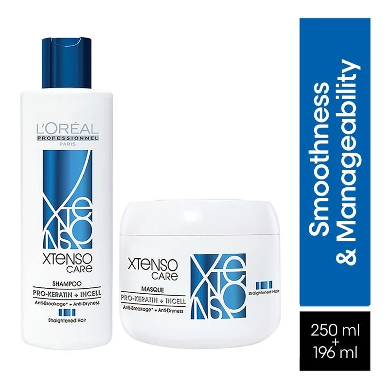 Loreal Professionnel X-Tenso Care Pro-Keratine Shampoo & Masque Loreal Professionnel X-Tenso Care Pro-Keratine Shampoo & Masque-Pack Size-446 ml