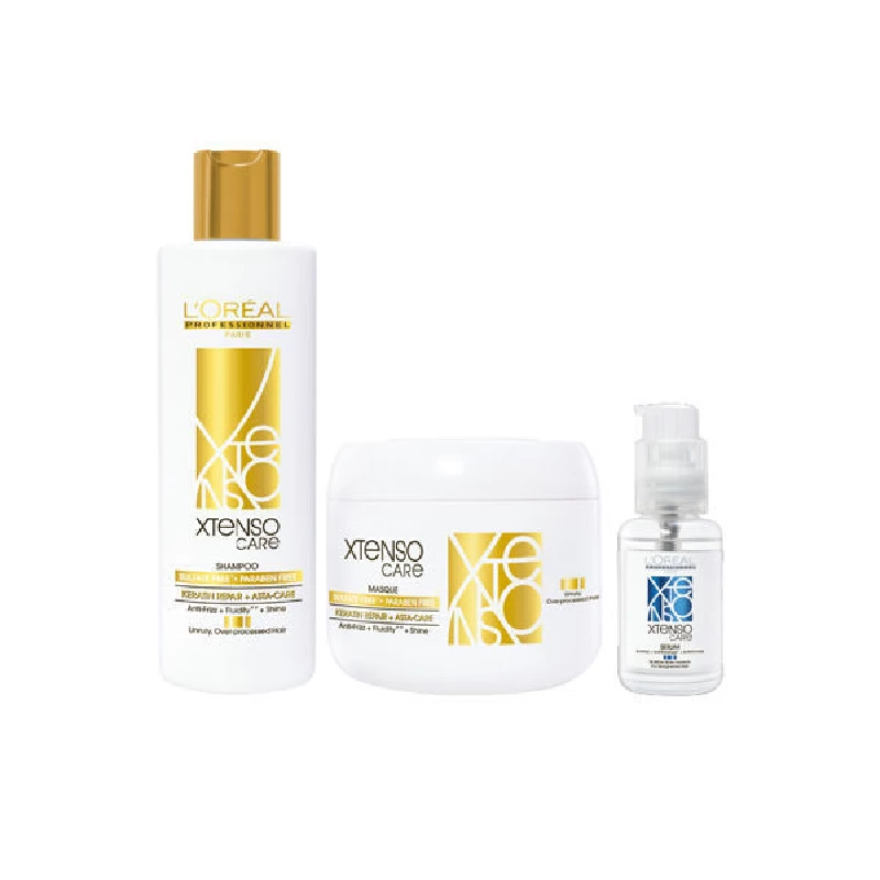 Loreal Professionnel Xtenso Care Sulfate Free Hair Care Regime With Shampoo (250ml), Masque (196ml) And Serum (50ml) - Image 10