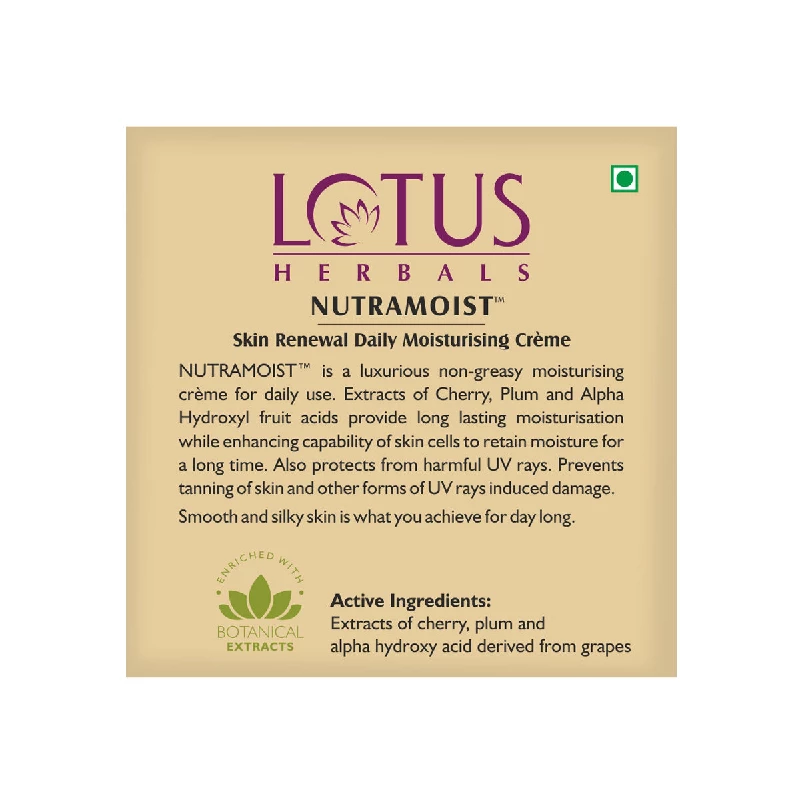 Lotus Herbal Nutramoist Skin Renewal Daily Moisturising Creme Spf 25