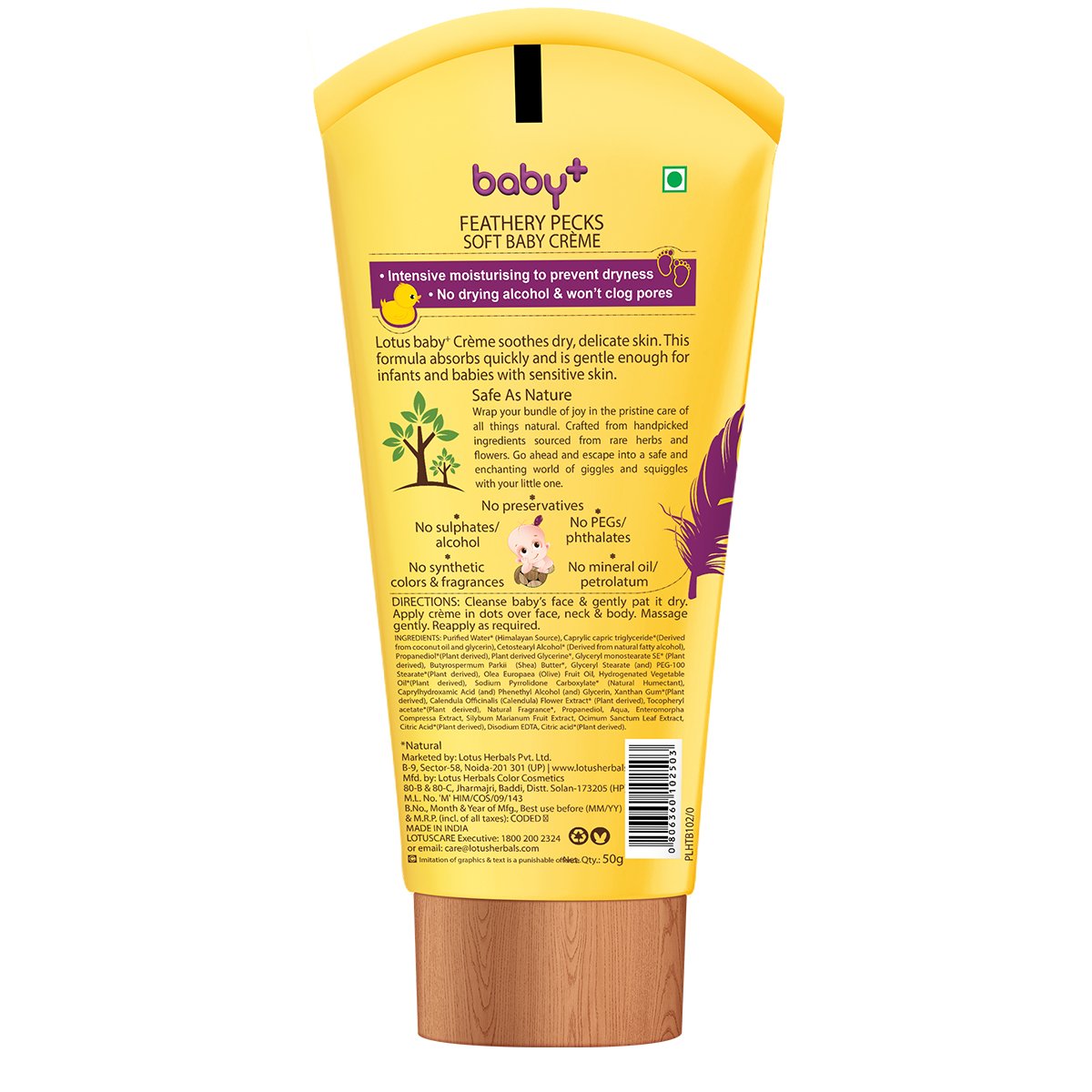 Lotus Herbals Baby+ Feathery Pecks Soft Baby Crème - Image 2