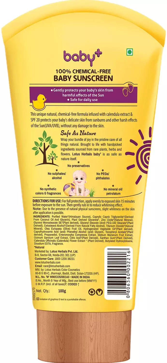 Lotus Herbals Baby+ Spf 20 PA+++ Sunscreen - Image 2