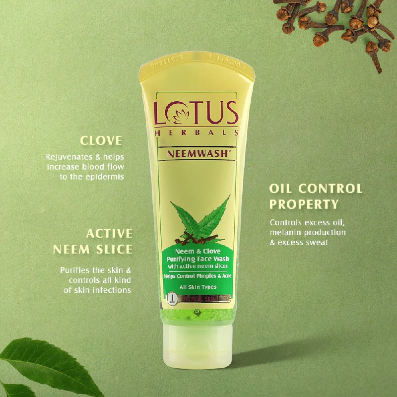 Lotus Herbals Neemwash Neem & Clove Purifying Face Wash - Image 2