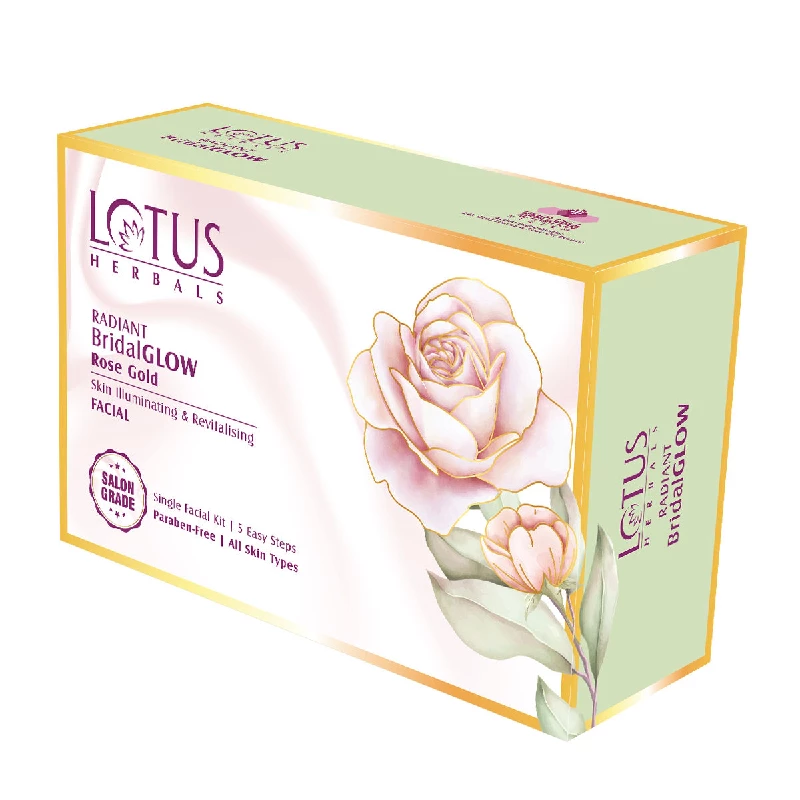 Lotus Herbals Radiant BridalGlow Rose Gold Single Facial Kit Lotus Herbals Radiant BridalGlow Rose Gold Single Facial Kit-Pack Size-57 g