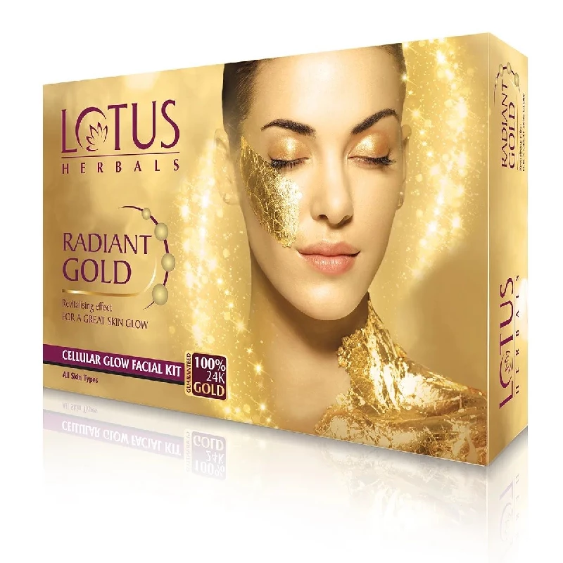 Lotus Herbals Radiant Gold Cellular Glow Facial Kit (Single Use) Lotus Herbals Radiant Gold Cellular Glow Facial Kit (Single Use)-Pack Size-37 g