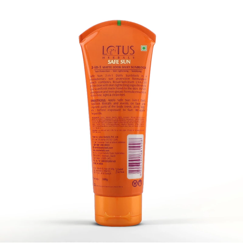 Lotus Herbals Safe Sun 3-in-1 Matte-Look Daily SunScreen Pa+++ SPF- 40 - Image 2