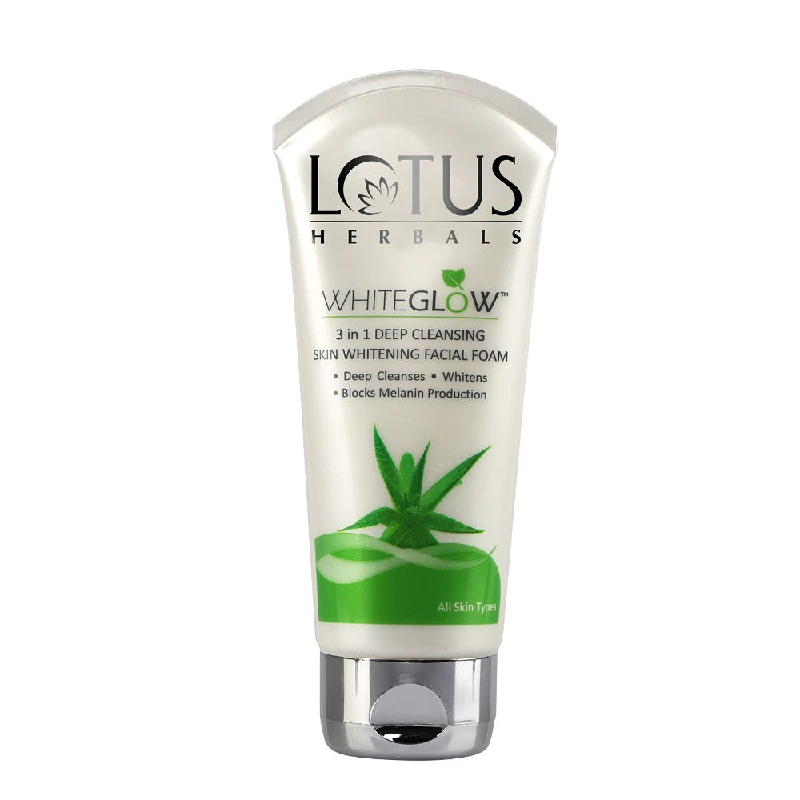 Lotus Herbals WhiteGlow 3-In-1 Deep Cleansing Skin Whitening Facial Foam Lotus Herbals WhiteGlow 3-In-1 Deep Cleansing Skin Whitening Facial Foam-Pack Size-50 g
