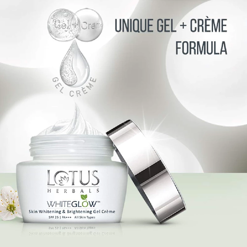Lotus Herbals WhiteGlow Skin Whitening And Brightening Gel Face Cream with SPF-25 - Image 3