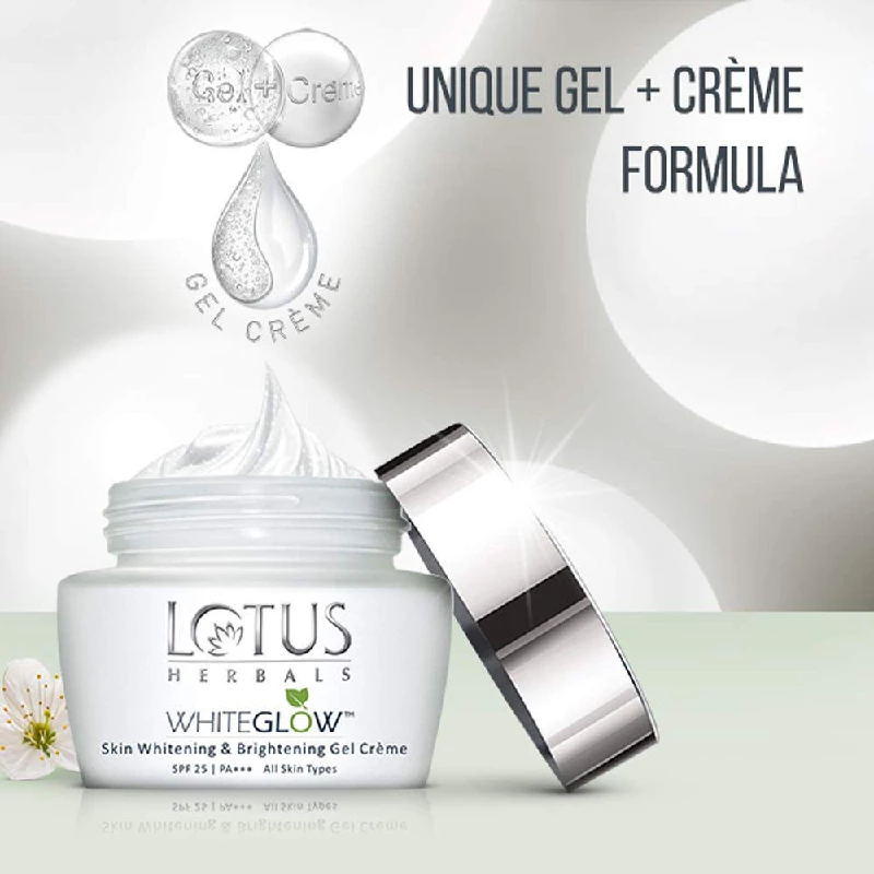 Lotus Herbals Whiteglow Skin Brightening Gel Creme SPF 25 PA+++ | Daily Face Moisturizer | Sun Protection and Radiant Glow-2