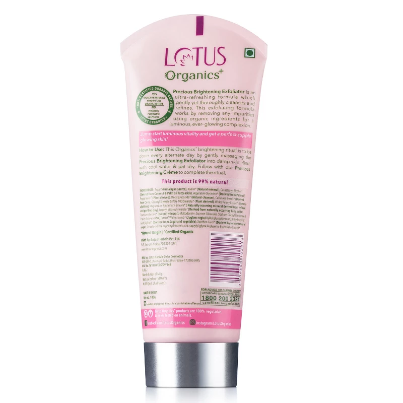 Lotus Organics Precious Brightening Face Exfoliator - Image 2