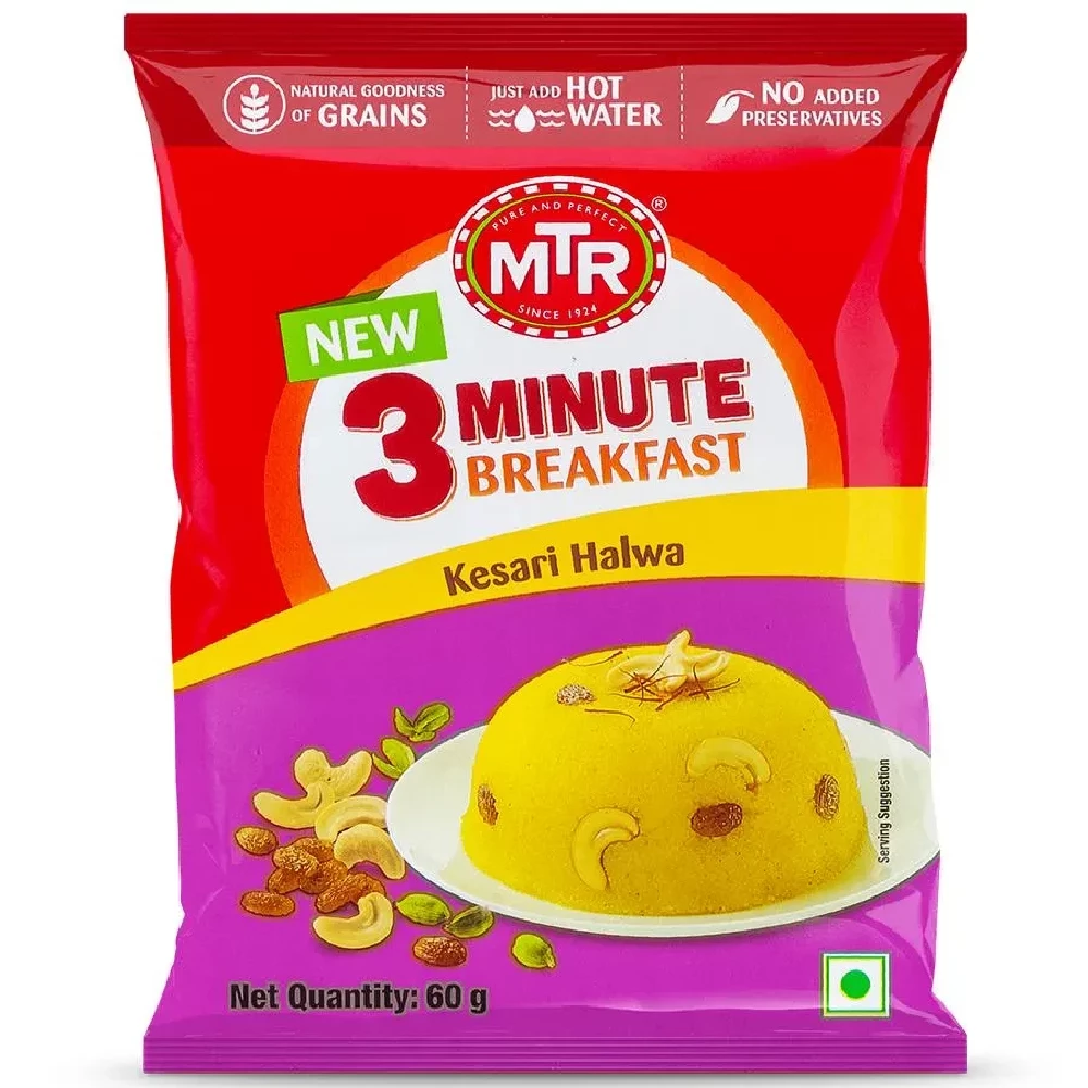 MTR 3 Minute Breakfast Kesari Halwa MTR 3 Minute Breakfast Kesari Halwa--60 g Pouch
