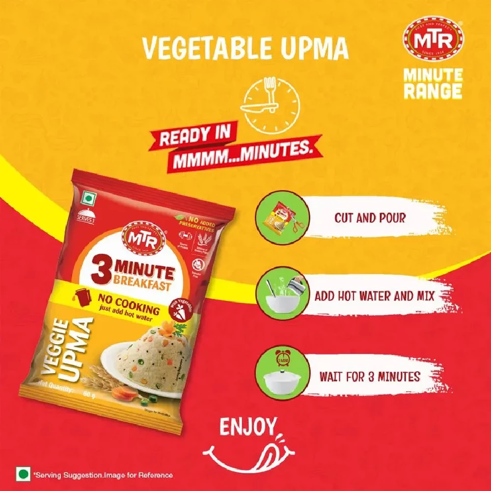 MTR 3 Minute Breakfast Vegetable Upma - Image 6
