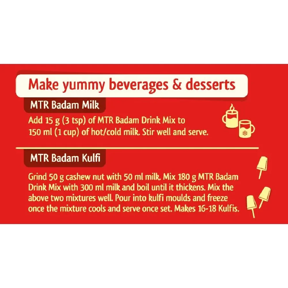 MTR Badam Drink Mix Real Badam, Elaichi & Kesar - Image 6