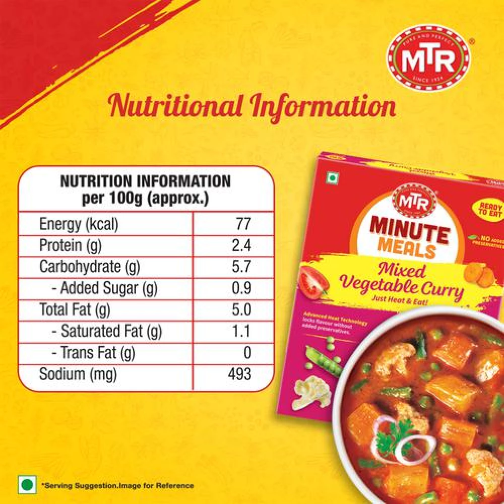 MTR Ready To Eat Mixed Vegetable Curry - Image 4