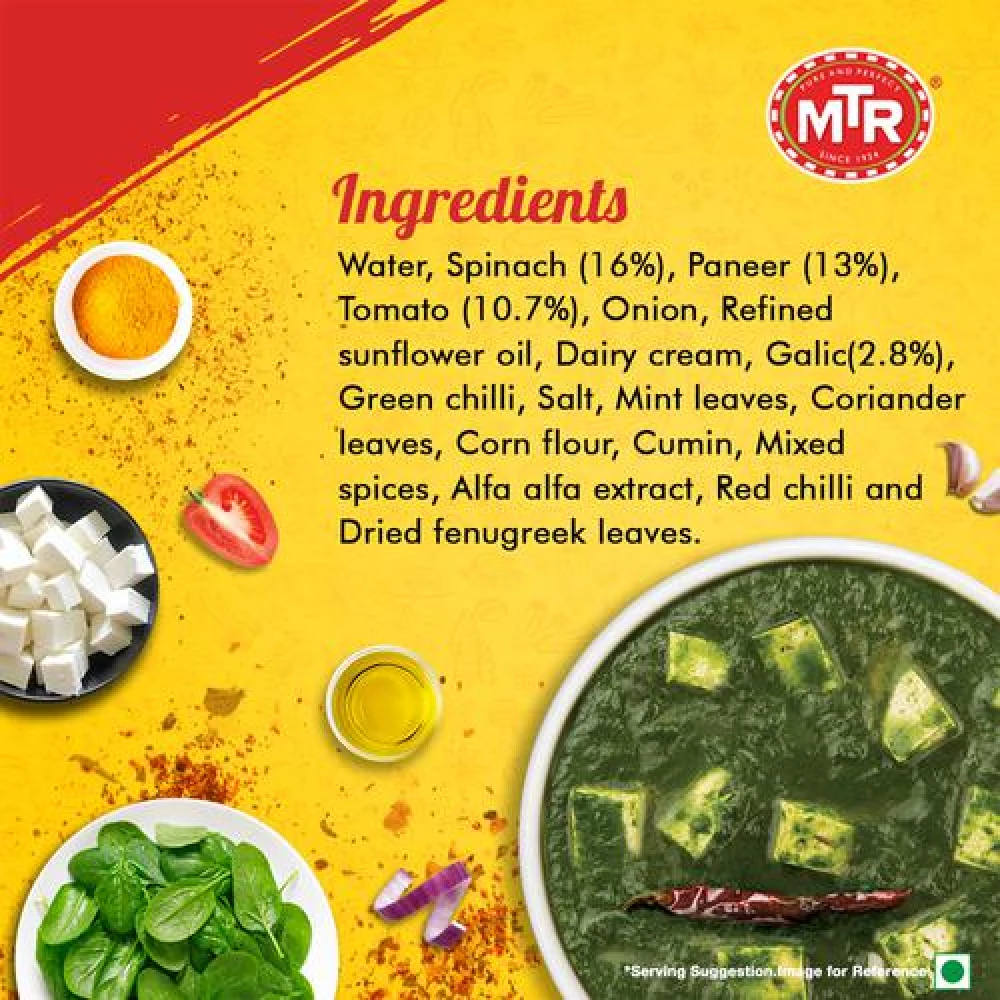 MTR Ready To Eat Palak Paneer - Image 3