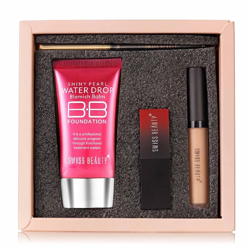 Swiss Beauty Makeup Must-Haves Kit - Foundation, Concealer, Lipstick & Kajal Swiss Beauty Makeup Must-Haves Kit - Foundation, Concealer, Lipstick & Kajal-Color-Kit-3