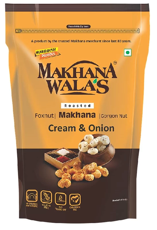 Makhanawalas Roasted & Flavoured Makhana Combo of Himalayan Pink Salt, Cheesy Italiana, Cream Onion and Spicy Indiana (Pack of 4) - Image 3