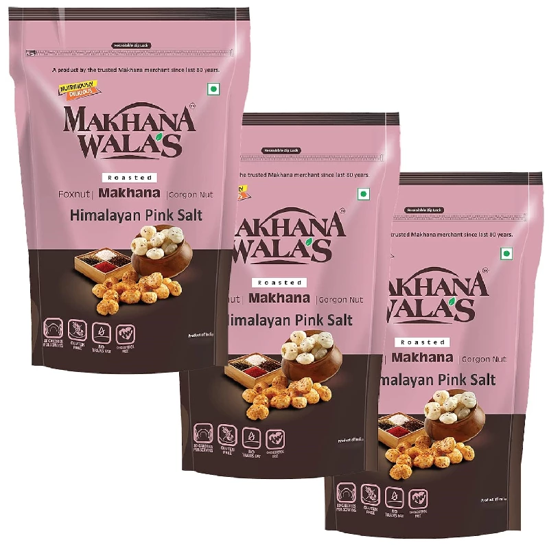Makhanawalas Roasted & Himalayan Pink Salt Flavoured Makhana (Foxnuts) Makhanawalas Roasted & Himalayan Pink Salt Flavoured Makhana (Foxnuts)-Pack Size-70 g (Each)