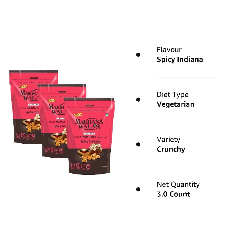 Makhanawalas Roasted & Spicy Indiana Flavoured Makhana (Foxnuts) - Image 6