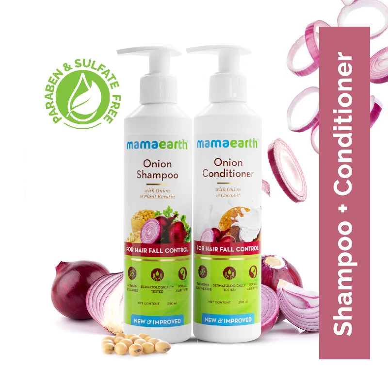 Mamaearth Onion Anti Hair Fall Express Kit with Shampoo + Conditioner for Hair Fall Control Mamaearth Onion Anti Hair Fall Express Kit with Shampoo + Conditioner for Hair Fall Control-Pack Size-Pack of 2