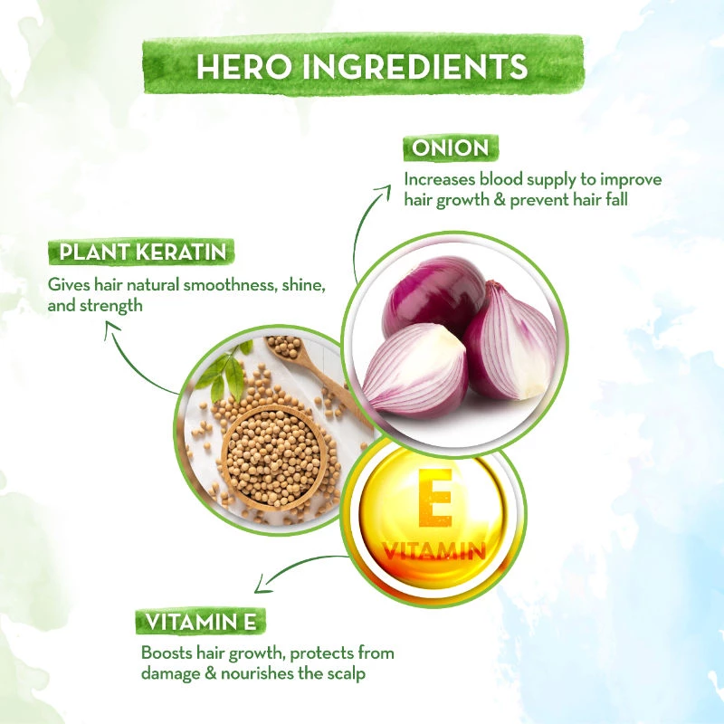 Mamaearth Onion Shampoo For Hair Fall Control & Hair Growth With Onion & Plant Keratin - Image 5