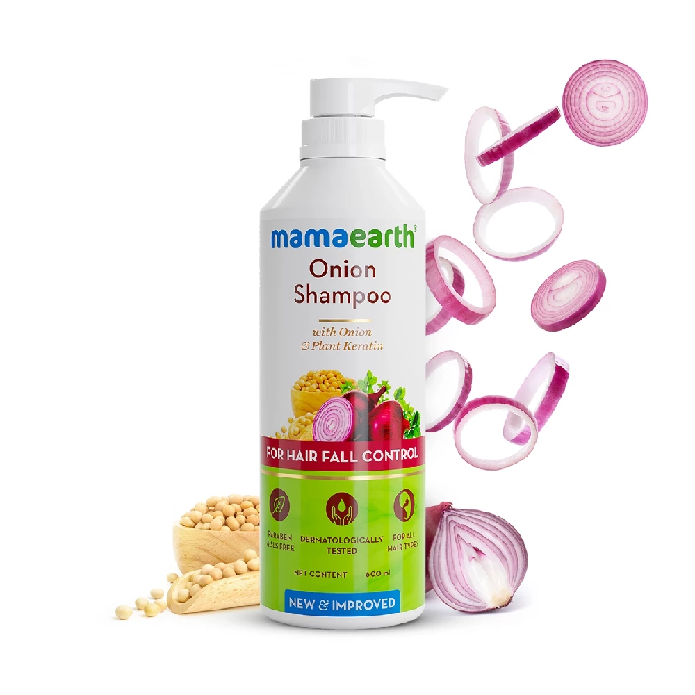 Mamaearth Onion Shampoo for Hair Growth & Hair Fall Control with Onion & Plant Keratin