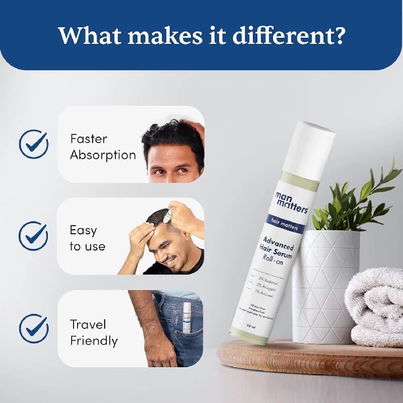 Man Matters Advanced Hair Growth Serum Roll On For Hair&Beard - Image 5