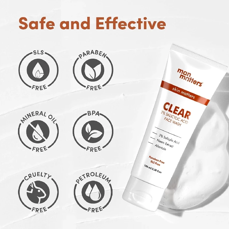 Man Matters Clear 2% Salicylic Acid Face Wash for Men - Image 6