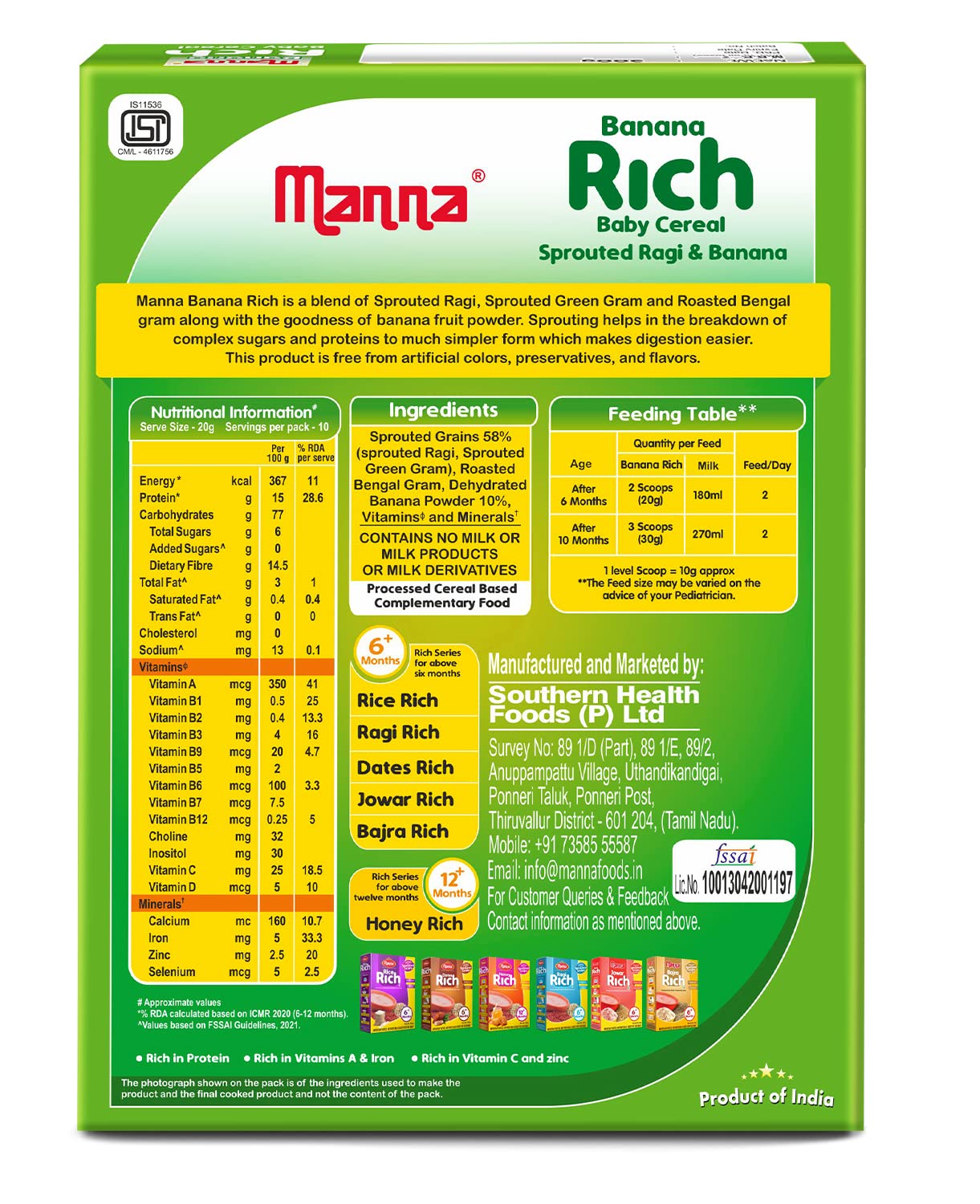 Manna Banana Rich Baby Cereal For 6+ Months - Image 2