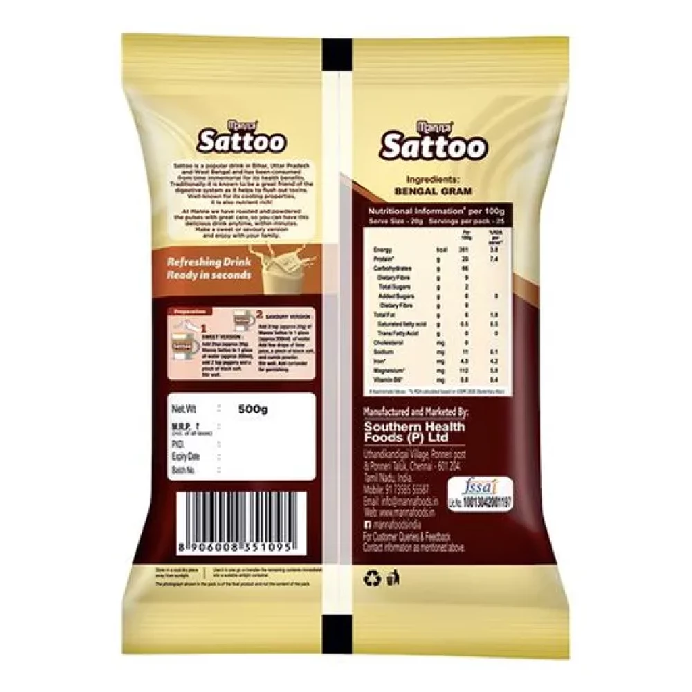 Manna Chana Sattu Refreshing Drink Powder - Image 2