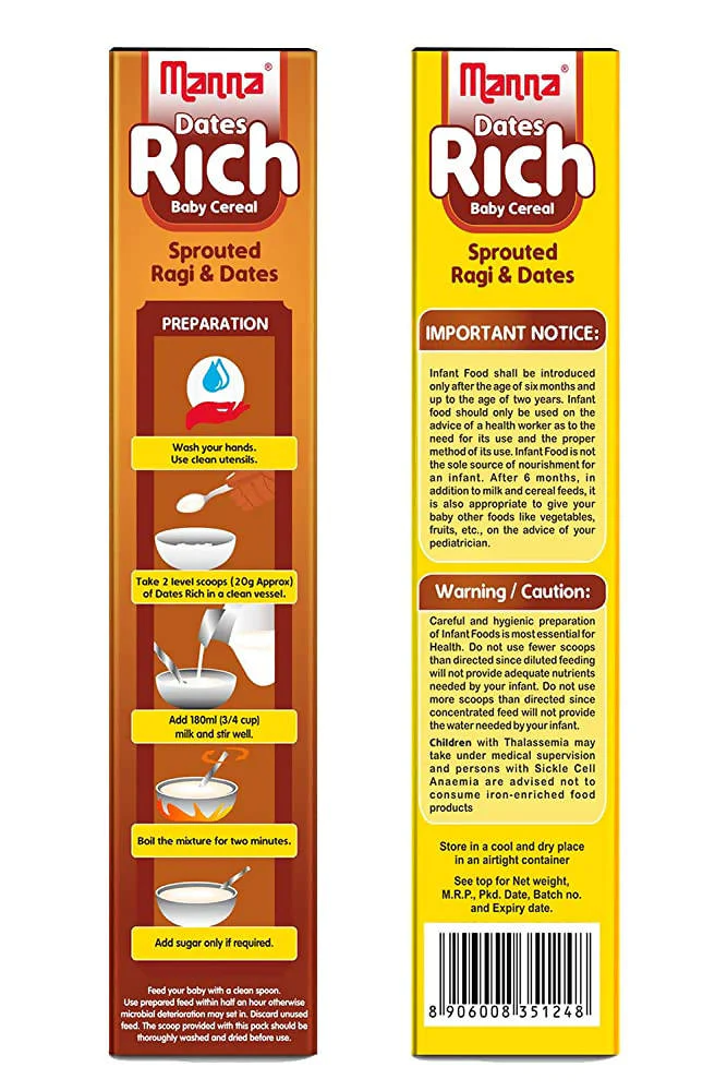 Manna Dates Rich Baby Cereal For 6+ Months - Image 3