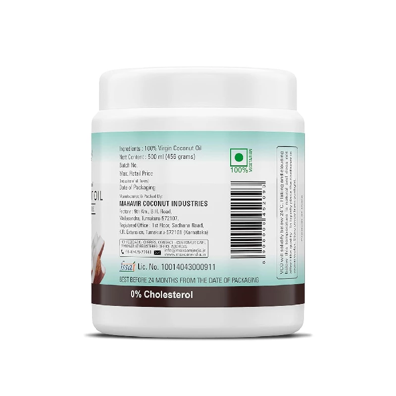 Max Care Wide Mouth Cold Pressed Virgin Coconut Oil - Image 2