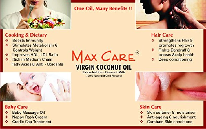 Max Care Wide Mouth Cold Pressed Virgin Coconut Oil - Image 4