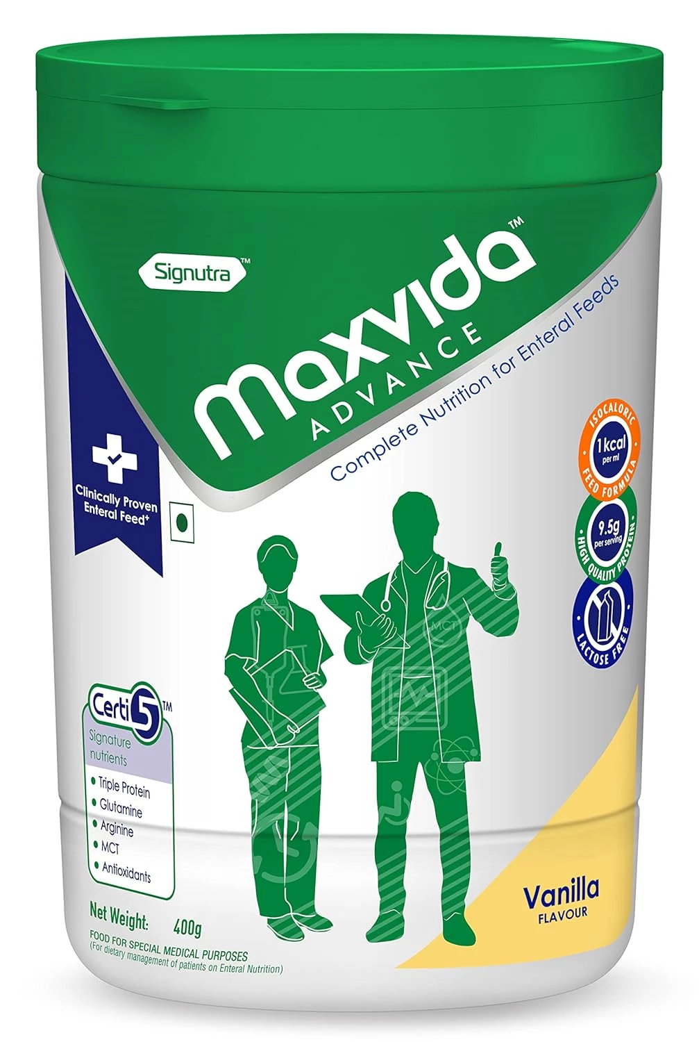 Maxvida Advance Complete Nutrition for Enteral Feeds-Vanilla Flavour Maxvida Advance Complete Nutrition for Enteral Feeds-Vanilla Flavour-Pack Size-400 g
