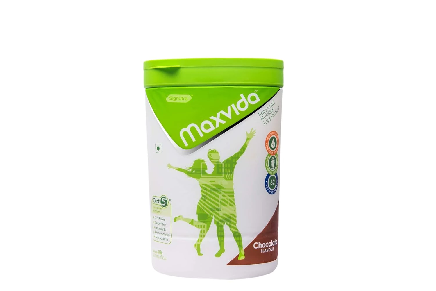 Maxvida Balanced Nutrition Supplement Powder-Chocolate Flavour Jar Maxvida Balanced Nutrition Supplement Powder-Chocolate Flavour Jar-Pack Size-400 g