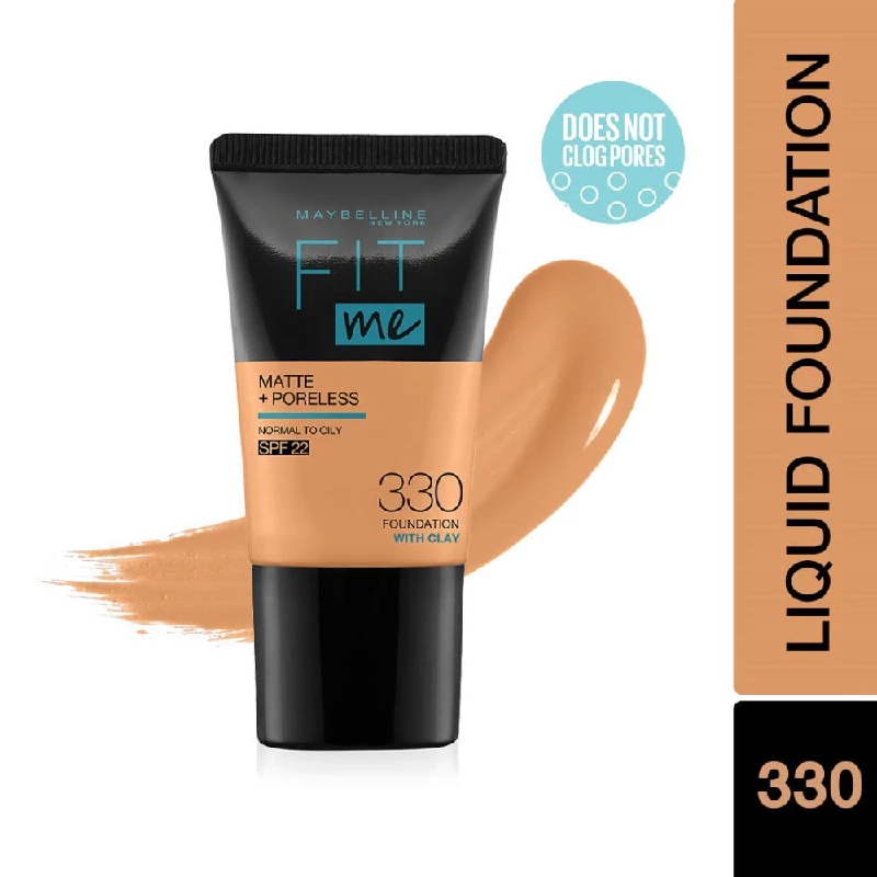 Maybelline New York Fit Me Matte+Poreless Liquid Foundation Medium Coverage For Oily Skin Tube, 330 Toffee, 220 Natural Beige - Image 3