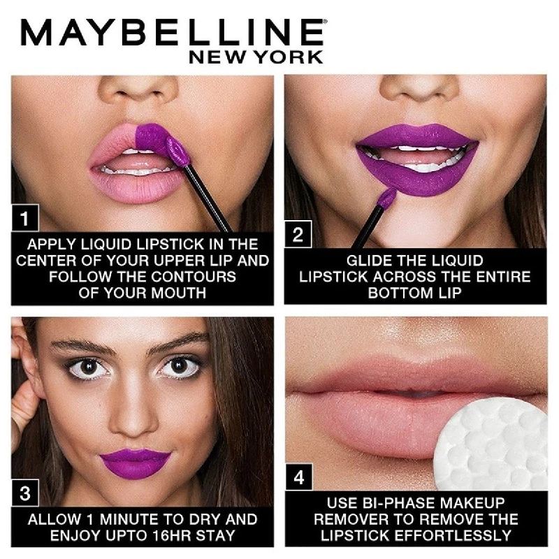 Maybelline New York Liquid Matte Lipstick - Superstay Matte Ink, 65 Seductress - Image 4