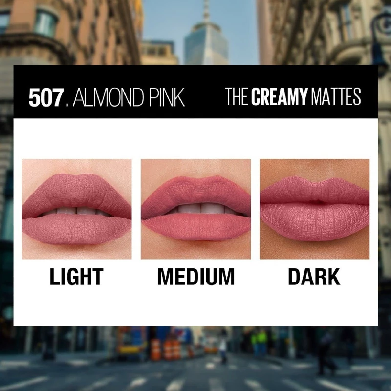 Maybelline New York Matte 507 Almond Pink Lipstick - Image 3