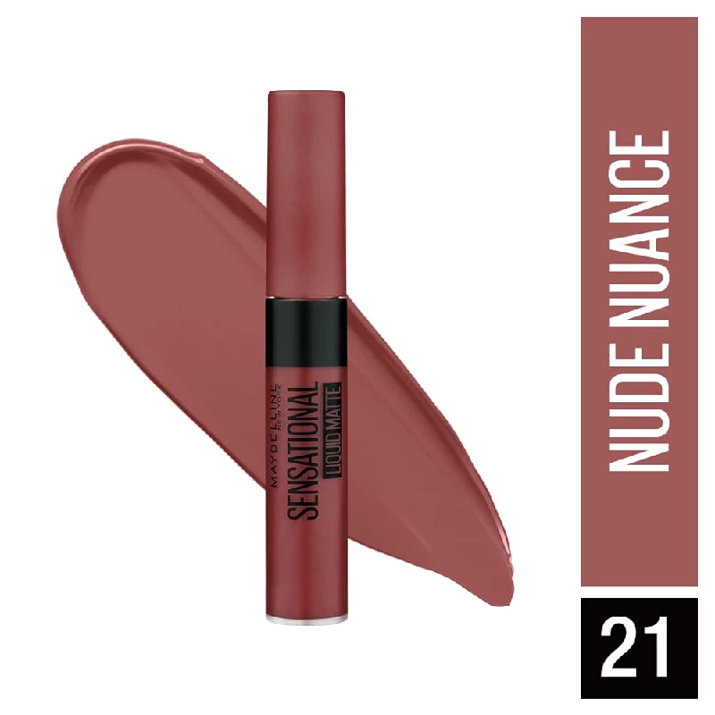 Maybelline New York Matte Finish 21 Nude Nuance & 24 Touch of Spice Non-Sticky Lipstick - Image 3